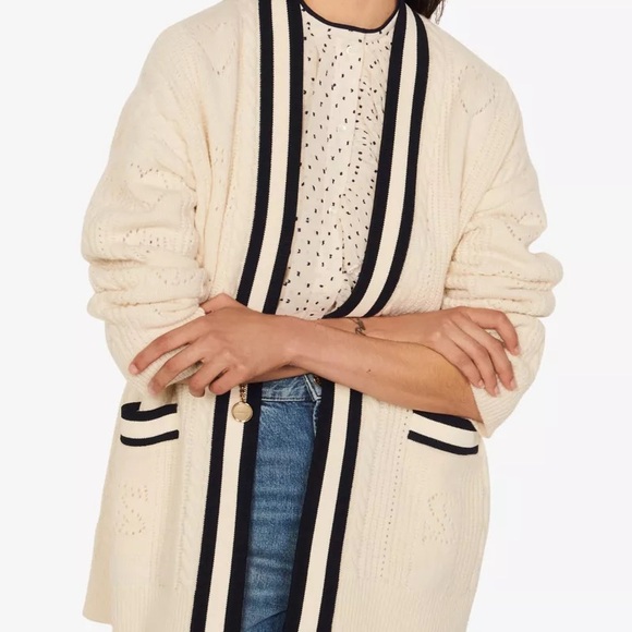 SANDROEsperance striped wool cardigan